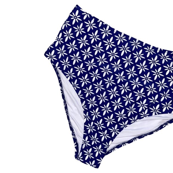 NWT Cupshe High Waist Rise Floral Swimsuit Bikini Tankini Bottoms Womens Large - Picture 2 of 7